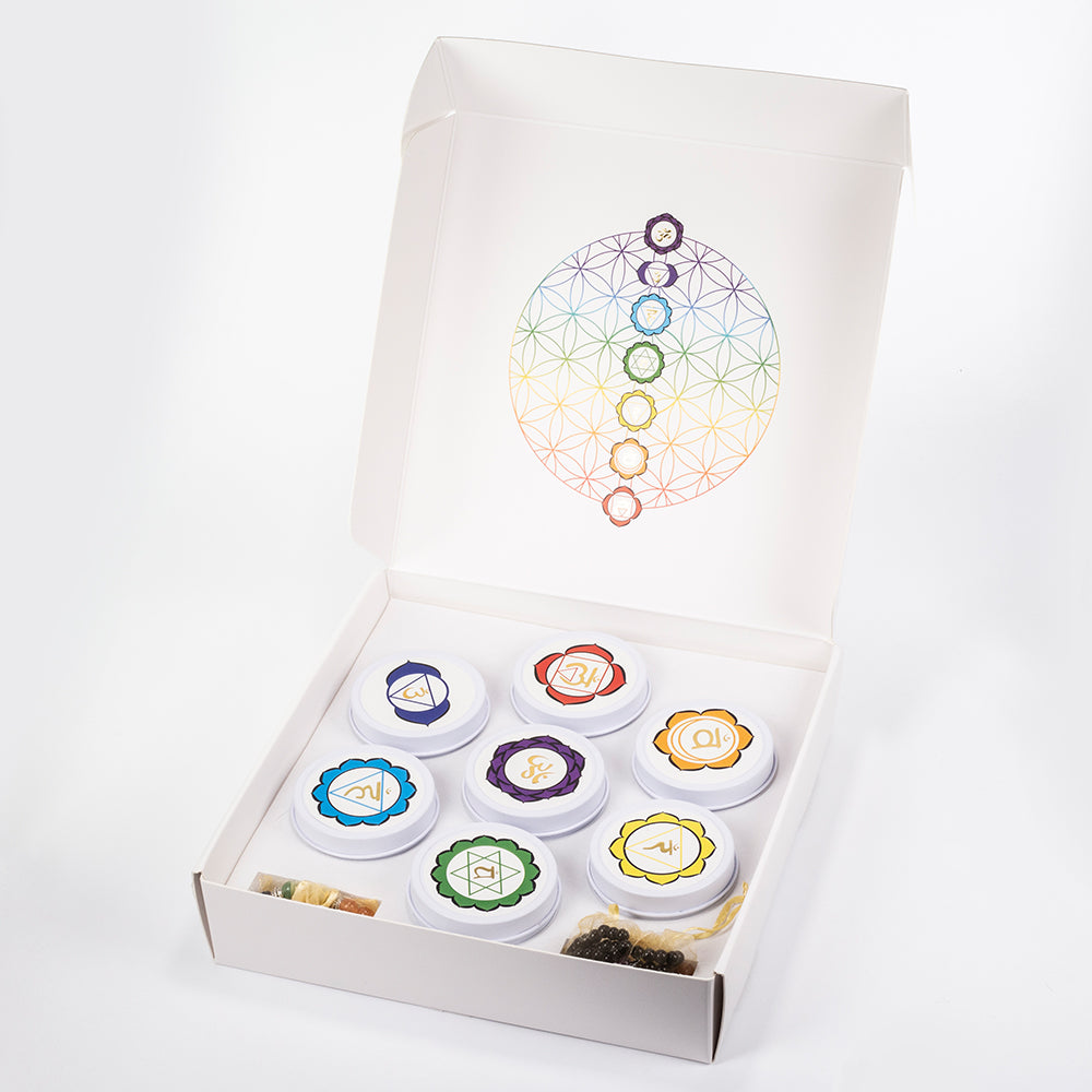 7dílná sada čakrových svíček Emporia + DÁREK náramek a náhrdelník