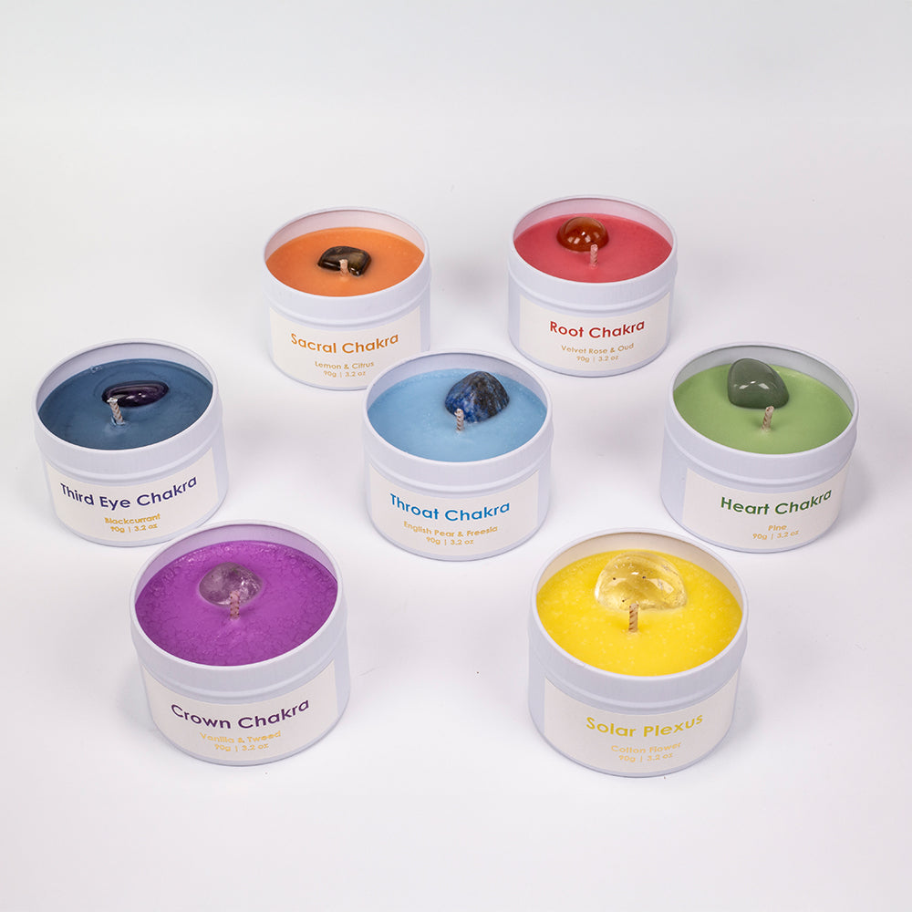 7dílná sada čakrových svíček Emporia + DÁREK náramek a náhrdelník