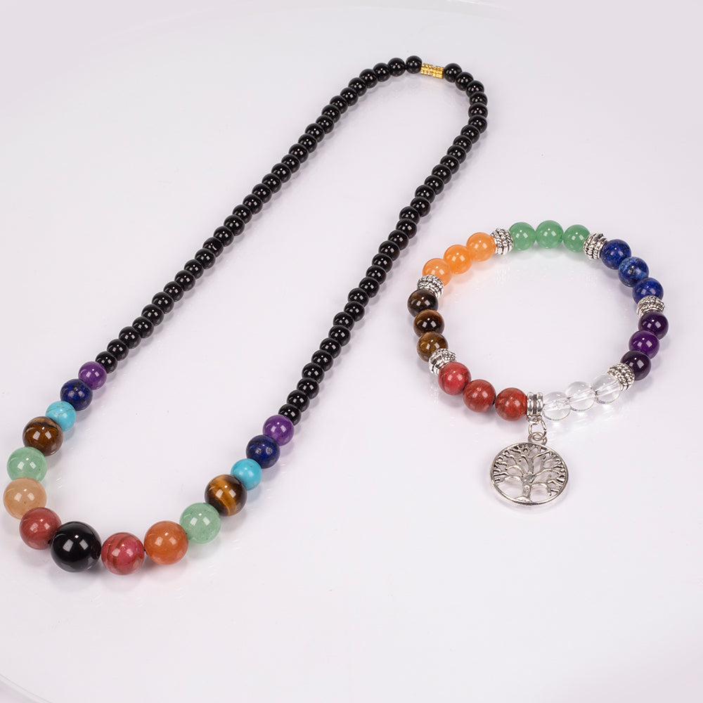 7dílná sada čakrových svíček Emporia + DÁREK náramek a náhrdelník